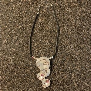 Elegant Silver and Black Pendant Necklace